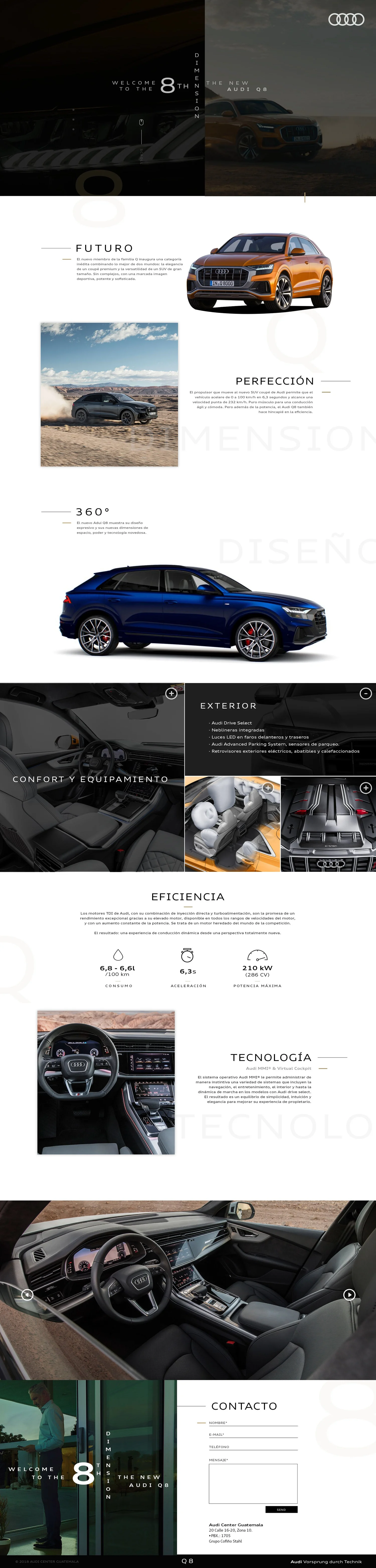 Audi Q8 — full landing page design