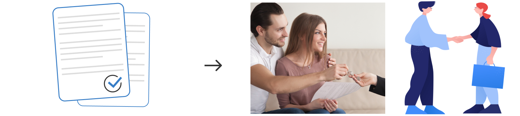 Notice to Quit — imagery direction shift, from stock icons to human presence