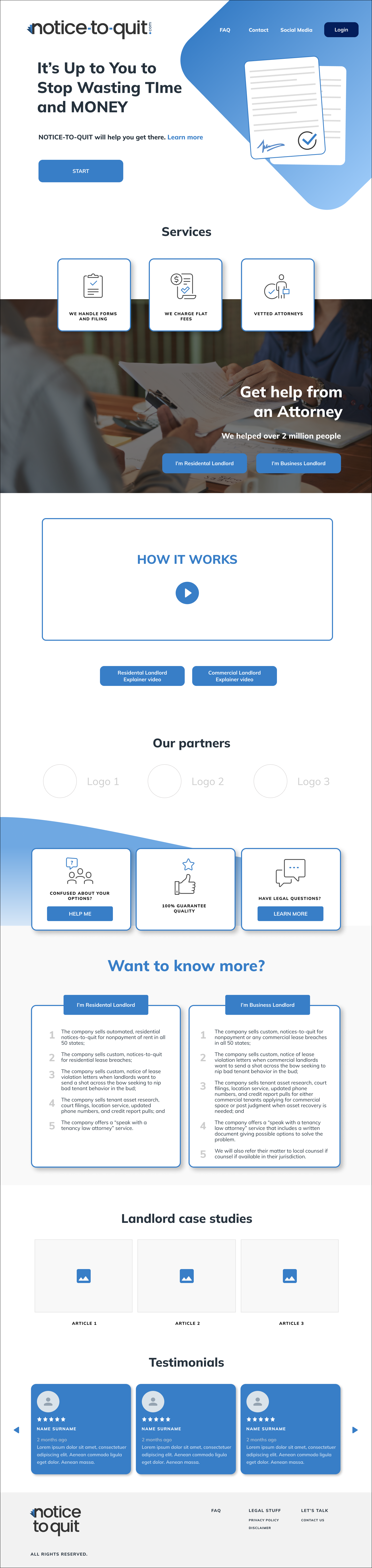 Before — original landing page